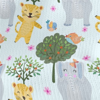 Happy Leopard Playing With Ele Stretch Jersey