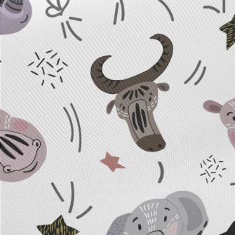 Facial Totem Animals Midweight Cotton Poplin