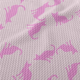 Pink Cat Silhouette Birdseye Piqué