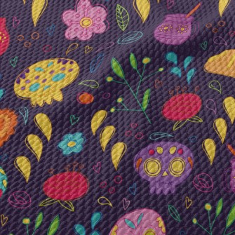 Cute Day Of The Dead Pattern Birdseye Piqué