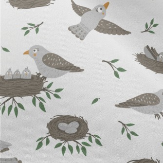 Cartoon Bird Family Chiffon