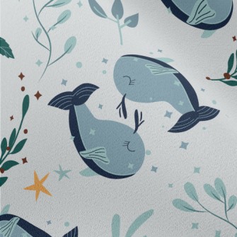 Elegant Cartoon Whale Chiffon