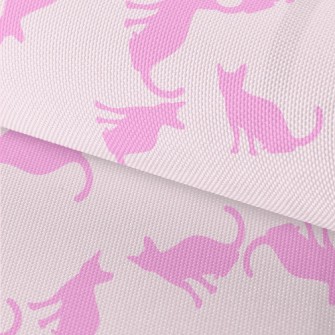 Pink Cat Silhouette Waterproof Oxford