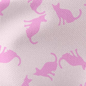 Pink Cat Silhouette Waterproof Canvas