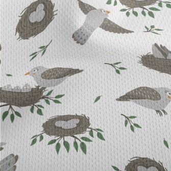 Cartoon Bird Family Athletic Mesh Flat Back
