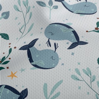 Elegant Cartoon Whale Athletic Mesh Flat Back