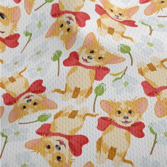 Happy Cartoon Pet Dog Athletic Mesh Flat Back