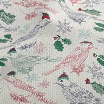 Hand Drawn Christmas Birds Athletic Mesh Flat Back