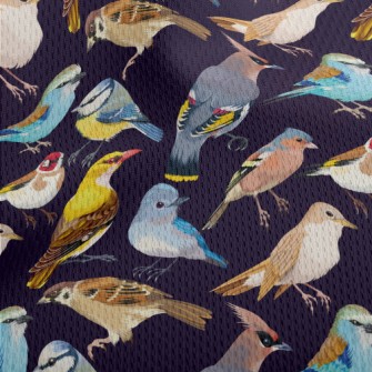 Realistic Hand Drawn Songbird Athletic Mesh Flat Back