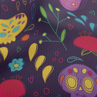 Cute Day Of The Dead Pattern Athletic Mesh Flat Back