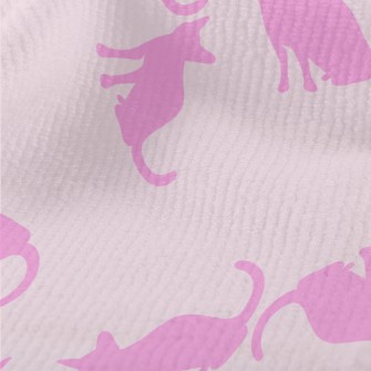 Pink Cat Silhouette Terry