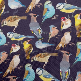 Realistic Hand Drawn Songbird Performance Linen