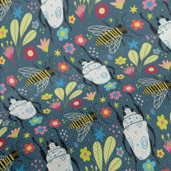 Colorful Flowers And Insects Performance Linen