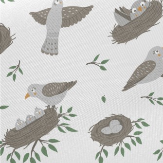 Cartoon Bird Family Twill