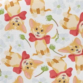 Happy Cartoon Pet Dog Twill