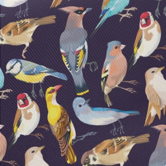 Realistic Hand Drawn Songbird Twill