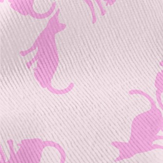 Pink Cat Silhouette Standard Corduroy