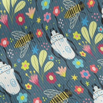 Colorful Flowers And Insects Standard Corduroy