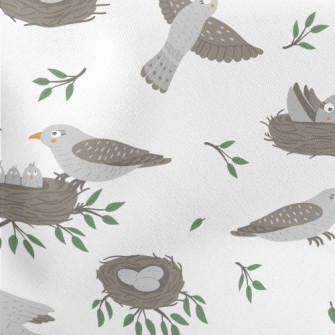 Cartoon Bird Family Stretch Ponte
