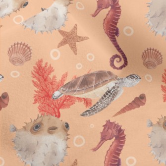 Watercolor Underwater World Micro Fleece