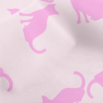 Pink Cat Silhouette Micro Fleece