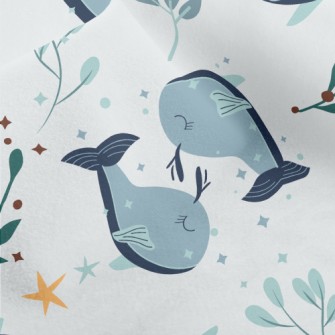 Elegant Cartoon Whale Micro Fleece