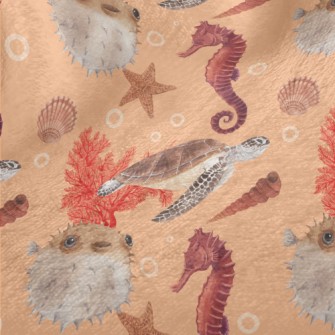 Watercolor Underwater World Minky