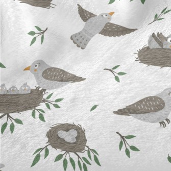 Cartoon Bird Family Minky