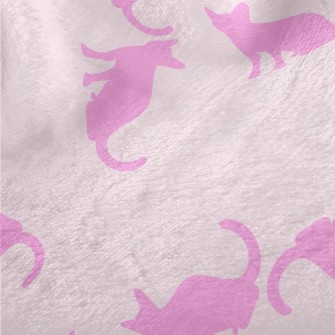 Pink Cat Silhouette Minky