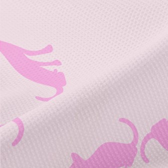 Pink Cat Silhouette Piqué