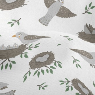 Cartoon Bird Family Lightweight Performance Linen