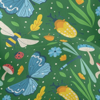Beautiful Colorful Insects Lightweight Performance Linen