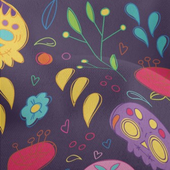 Cute Day Of The Dead Pattern Lightweight Performance Linen