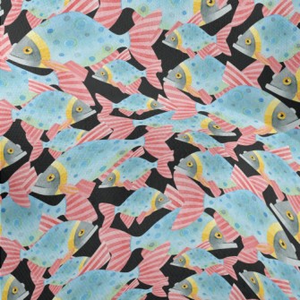 Watercolor Hand Drawn Deep Sea Lightweight Performance Linen