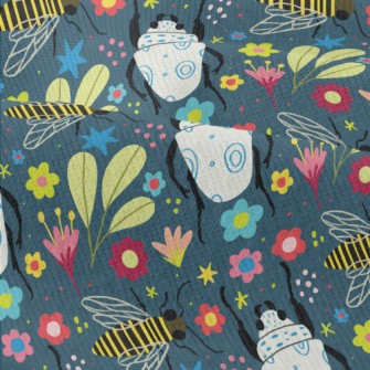 Colorful Flowers And Insects Modern Jersey