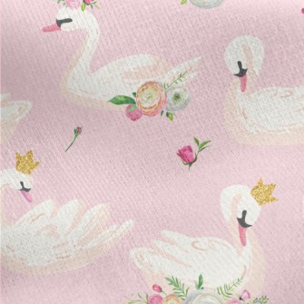 Beautiful Swan Princess Jersey Backed Fleece