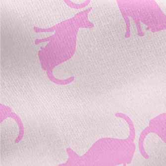 Pink Cat Silhouette Jersey Backed Fleece