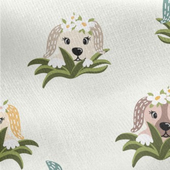 Funny Puppy Hide And Seek Jersey Backed Fleece