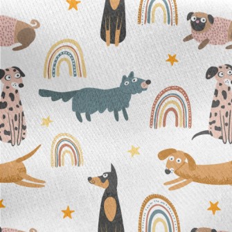 Funny Cartoon Puppy Jersey Backed Fleece