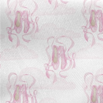 Pink Ballet Shoes Jersey Backed Fleece