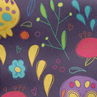 Cute Day Of The Dead Pattern Jersey Backed Fleece