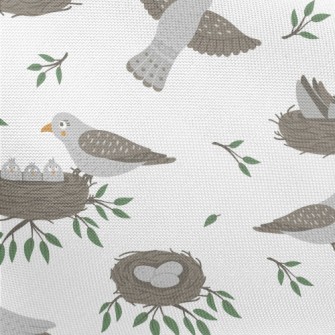 Cartoon Bird Family Pongee