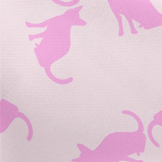 Pink Cat Silhouette Pongee