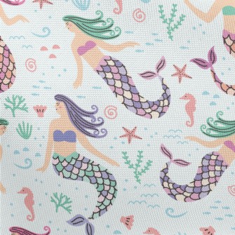 Cartoon Hand Drawn Mermaid Pongee
