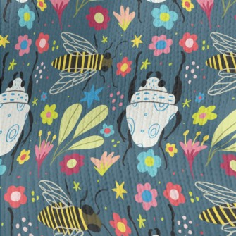 Colorful Flowers And Insects Stretch Jersey