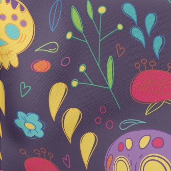 Cute Day Of The Dead Pattern Lightweight Cotton Poplin