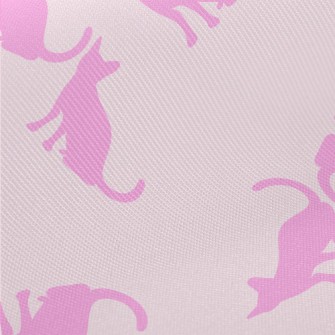 Pink Cat Silhouette Midweight Cotton Poplin