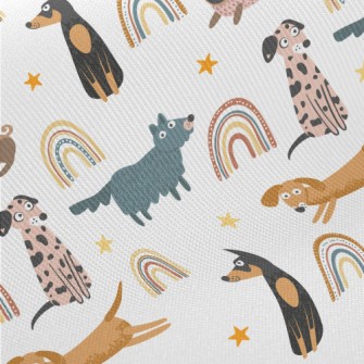 Funny Cartoon Puppy Midweight Cotton Poplin