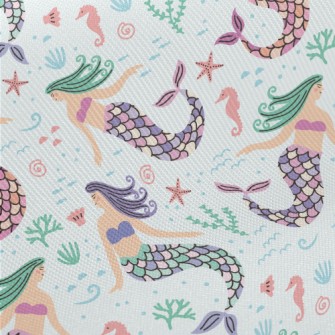 Cartoon Hand Drawn Mermaid Midweight Cotton Poplin