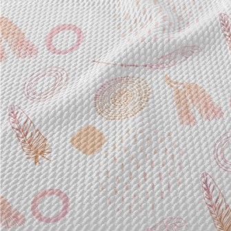 Hand Drawn Bohemian Decoration Birdseye Piqué